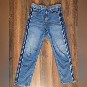 Trendy Sidestripe Size 10 Long M&S Highwaist Boyfriend Jeans